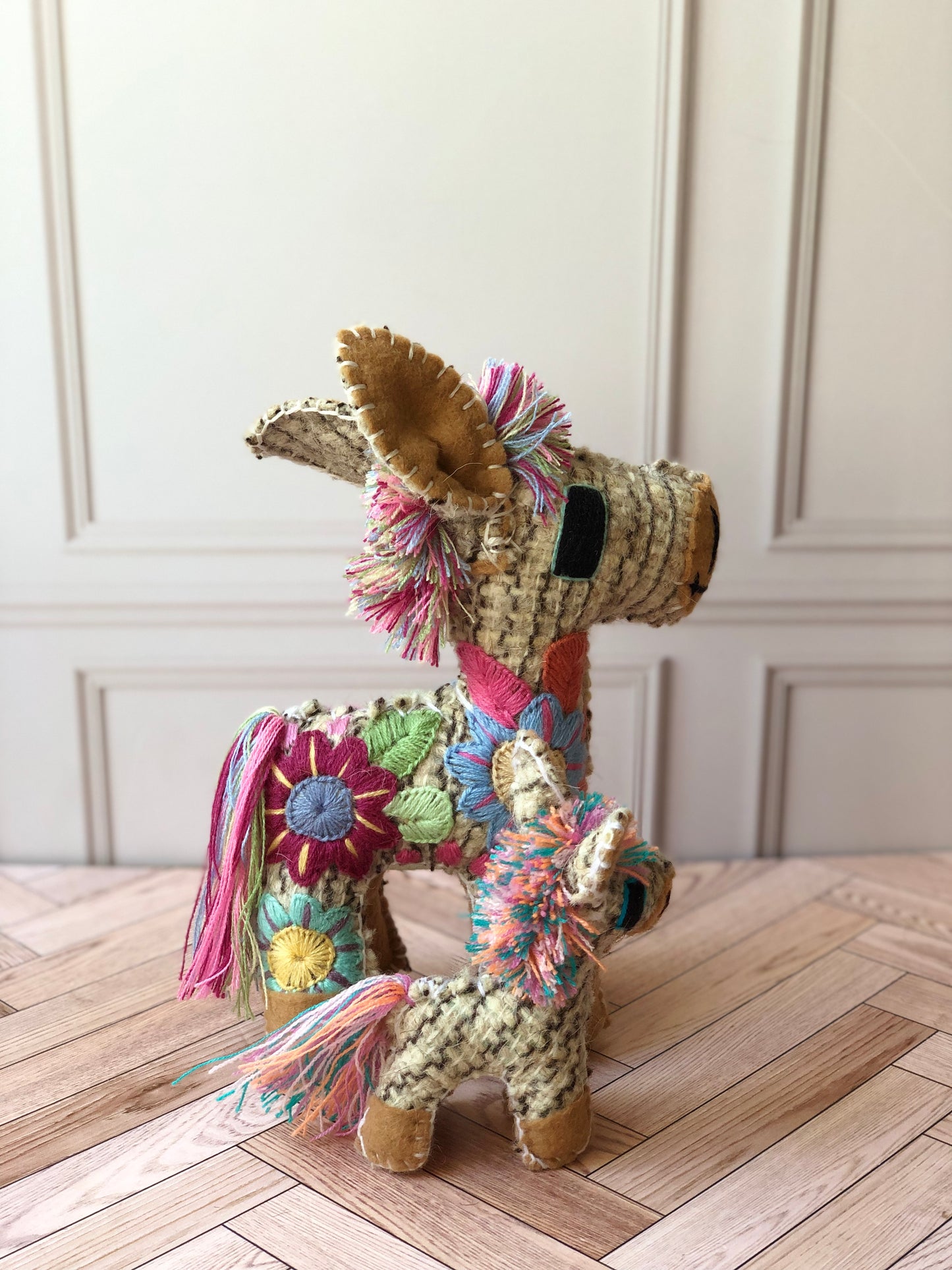 Burrito mini de lana rayada (10cm)