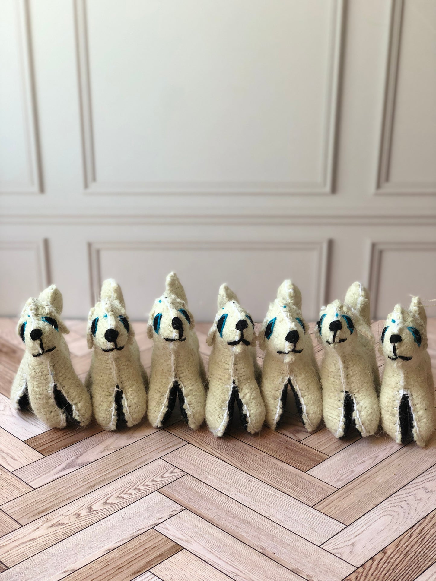 Perrito mini de tela blanca (10cm)