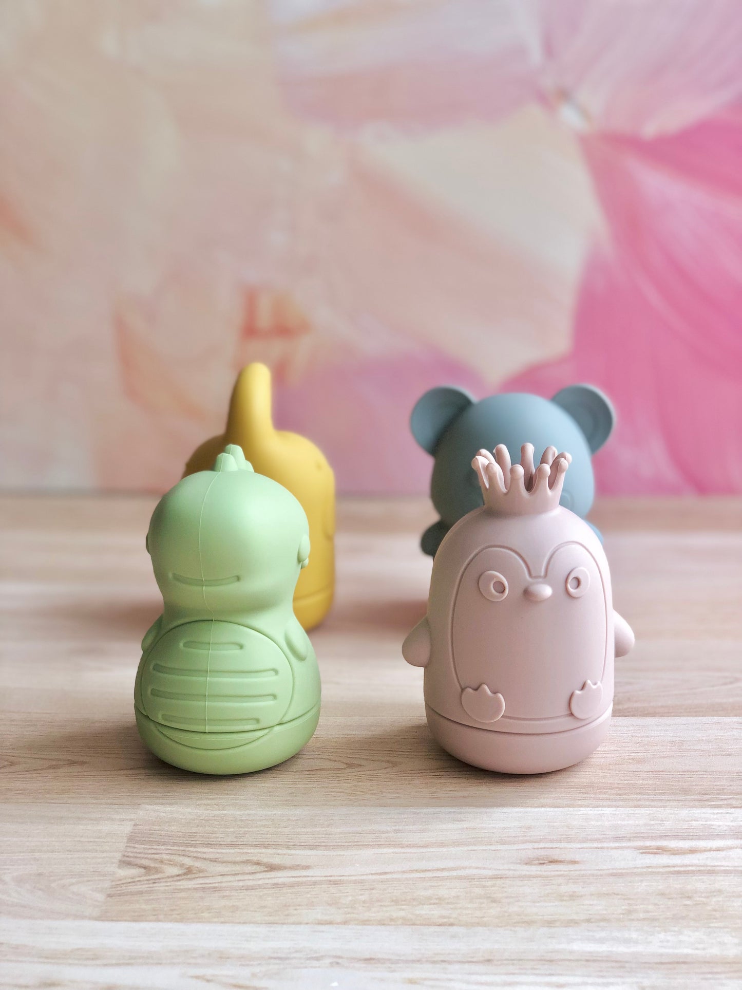 Juguetes para agua baño hechos de silicón (Dino, elefante, koala, Pingüino)