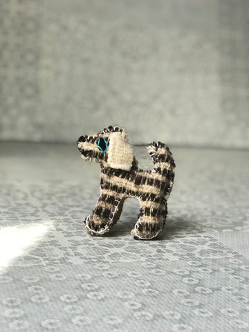 Perrito mini de lana rayada (10cm)