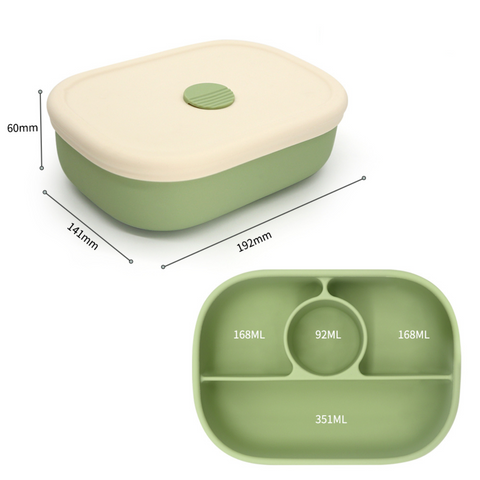 Lunch box y cubiertos de silicón ( 3 colores)