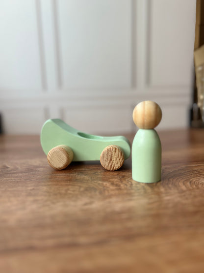 Carrito de madera tipo carreras (Varios colores)