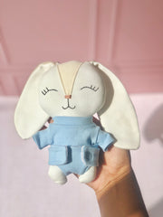 Sonaja en forma de conejo en tono azul (15 cm)