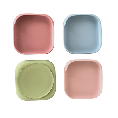 Plato plano de silicón con borde (Varios colores)