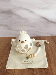 Gift bag de mordedera animalito+portachupón (Pollito y tortuga)