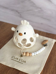 Gift bag de mordedera animalito+portachupón (Pollito y tortuga)