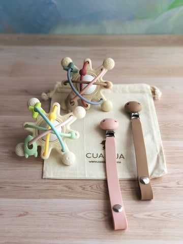 Gift bag mordedera en forma galaxia + porta chupón (2 colores)