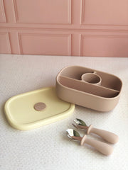 Lunch box y cubiertos de silicón ( 3 colores)