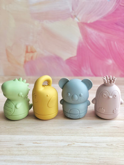 Juguetes para agua baño hechos de silicón (Dino, elefante, koala, Pingüino)