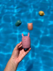 Juguetes para agua baño hechos de silicón (Conejo, búho, gato, panda)