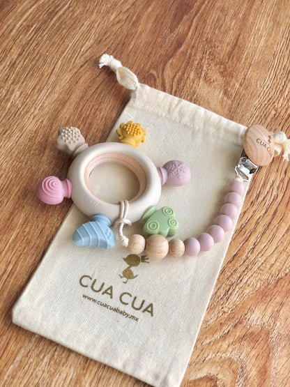 Gift bag mordedera arcoíris de silicon+portachupon