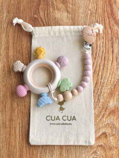 Gift bag mordedera arcoíris de silicon+portachupon