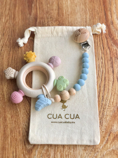 Gift bag mordedera arcoíris de silicon+portachupon