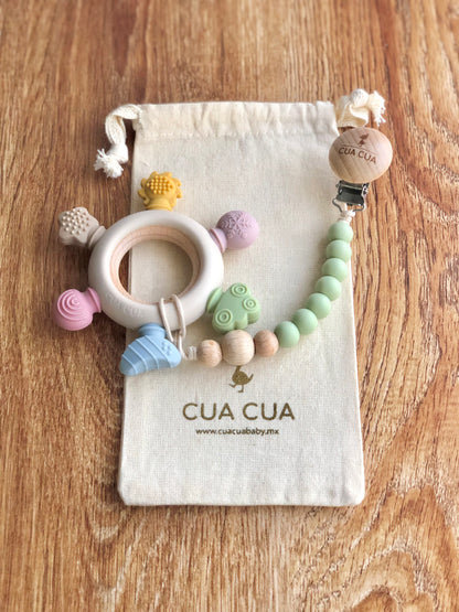 Gift bag mordedera arcoíris de silicon+portachupon