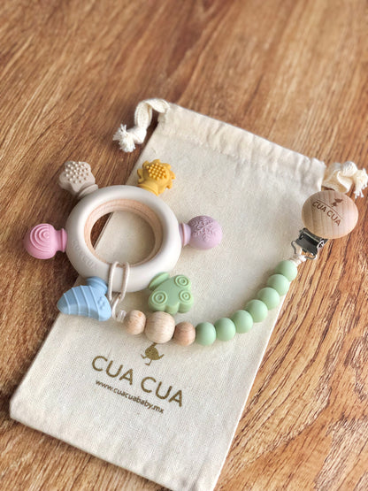 Gift bag mordedera arcoíris de silicon+portachupon