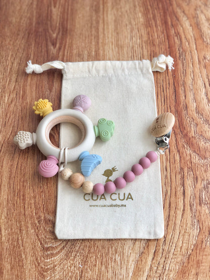 Gift bag mordedera arcoíris de silicon+portachupon