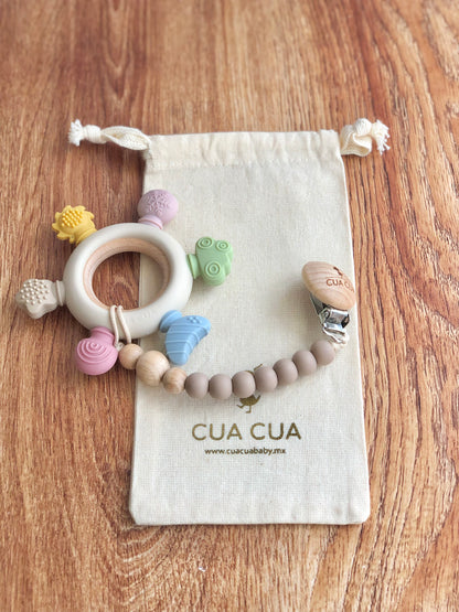 Gift bag mordedera arcoíris de silicon+portachupon