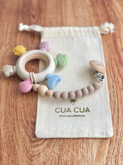 Gift bag mordedera arcoíris de silicon+portachupon