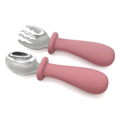 Cubiertos de acero inoxidable y silicón (5 colores disponibles)