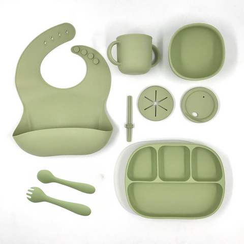 Kit completo para alimentación con cubiertos de silicón (5 colores disponibles)