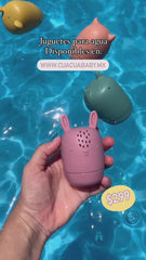 Juguetes para agua baño hechos de silicón (Conejo, búho, gato, panda)